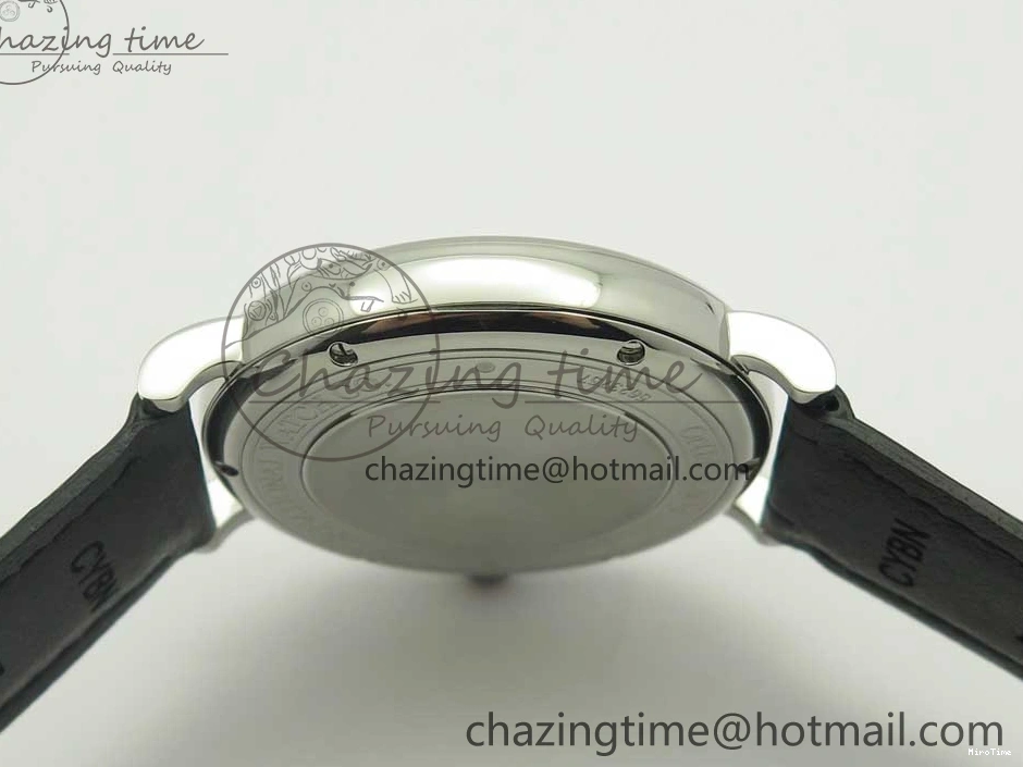 MIROTIME 0518 Supportive Portofino Automatic SS AF 1:1 Best Edition White Dial on Black Croco Leather Strap A 7184
